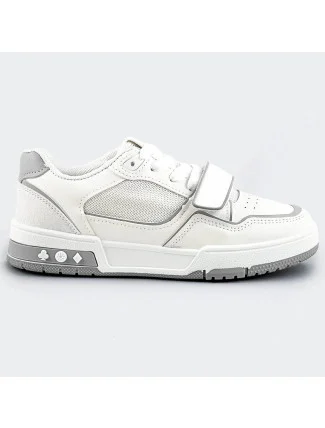 Bílo-šedé dámské dvoubarevné tenisky "adidasky" (AD-585) Bílo-šedé dámské dvoubarevné tenisky "adidasky" (AD-585)