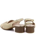 Dámské pohodlné zlaté sandály na jehlovém podpatku M.Daszynski SA262-3