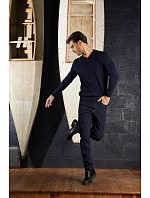 NEOBLU Sullivan Men Pánský svetr s výstřihem do V 24.3987 deep black NEOBLU Sullivan Men Pánský svetr s výstřihem do V 24.3987 deep black