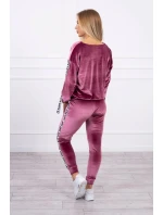 Láska velurová sada tmavě růžová