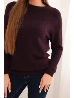 Dámský svetr z baby alpaky s dlouhým rukávem švestkový