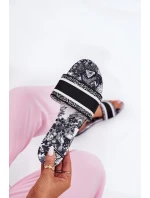 Vzorované Ploché Dámské Pantofle Černé Leysi