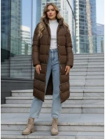 FashionStreet dámská zimní dlouhá hnědá bunda TY5475