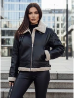 Dámská kožená bunda s ovčí kůží SHEREB black FashionStreet TY4756z