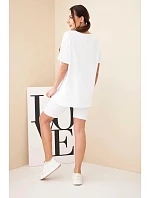 Dámský bavlněný komplet s krátkým rukávem a šortkami žlutý Dámský bavlněný komplet s krátkým rukávem a šortkami žlutý