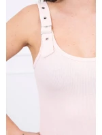 Šaty se zapínáním na ramínka pudrově růžové