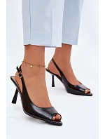 Dámské sandály na podpatku černé Sevina