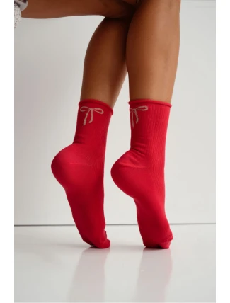 Dámské ponožky, netlačící, s mašlí 0200.193