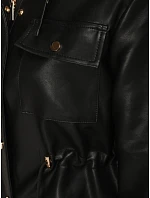 Dámská krátká bunda z ekokůže černá FashionStreet TY5665