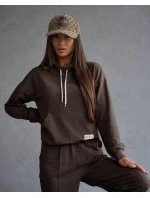 Teplákový komplet v čokoládové barvě - mikina se stojáčkem a kalhoty (82162) Teplákový komplet v čokoládové barvě - mikina se stojáčkem a kalhoty (82162)