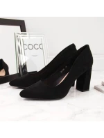 Sergio Leone W SK316A černé semišové lodičky na jehlovém podpatku