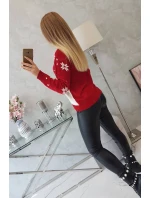 Svetr s vánočním motivem červený