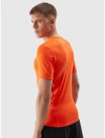 Pánské sportovní tričko slim z recyklovaných materiálů 4F - oranžové
