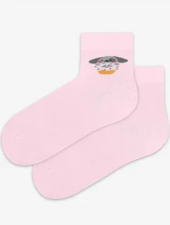 TENKÉ PONOŽKY BARVA 6-11 LET DÍVKY PERLEŤOVĚ RŮŽOVÁ 30-32