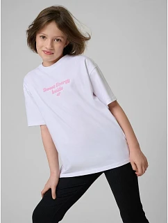 Dívčí volné tričko s potiskem 4F 4FJRSS26TTSHF3825-10S