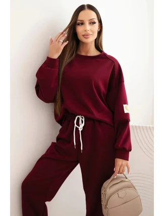 Komplet dámský máslový s volnou mikinou a kalhotami s nápisem LOVE khaki Komplet dámský máslový s volnou mikinou a kalhotami s nápisem LOVE khaki