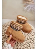 Dětské Snežné Boty S Vzorovaným Vložkem Zateplené Kožíškem Camel Mirirae Dětské Snežné Boty S Vzorovaným Vložkem Zateplené Kožíškem Camel Mirirae