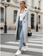 Dámský oversize kabát CASHMELY s dlouhým vázáním šedý FashionStreet NY0713 Dámský oversize kabát CASHMELY s dlouhým vázáním šedý FashionStreet NY0713