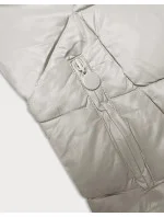 Dámská zimní bunda v barvě ecru s kapucí (H-898-11)