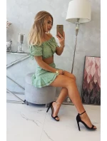 Tmavě mátová vyšívaná sada