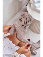 Semišové Prodyšné Botky Na Podpatku Kávové Lewski 3629