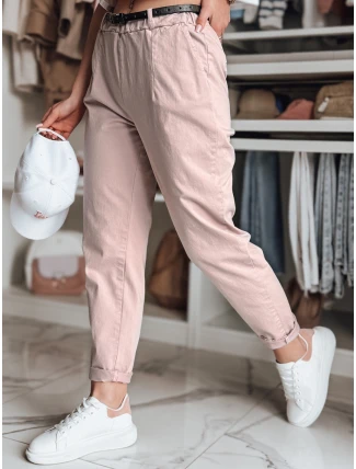 Dámské chinos kalhoty s páskem RELCIX růžové FashionStreet UY2583 Dámské chinos kalhoty s páskem RELCIX růžové FashionStreet UY2583