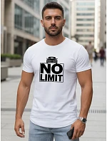 Pánské bavlněné tričko s potiskem No limit white FashionStreet NX0129R