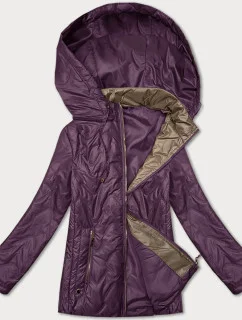 Fialová dámská prošívaná bunda s odepínací kapucí S'West (B8356-71)