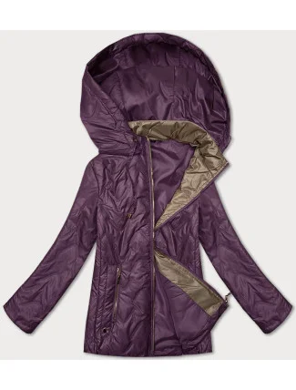 Fialová dámská prošívaná bunda s odepínací kapucí S'West (B8356-71)