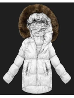 Bílá dámská bunda typu bublina s kapucí S'West (B8280-26)