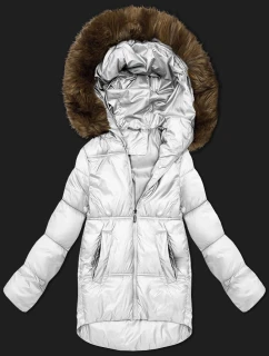 Bílá dámská bunda typu bublina s kapucí S'West (B8280-26)