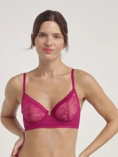 Dámská krajková podprsenka s kosticí DIM ROMANCE UNDERWIRE FULL CUP BRA - DIM - červená
