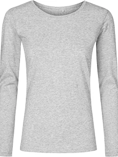Promodoro 1565 Dámské tričko s dlouhým rukávem - X.O 40.1565 heather grey