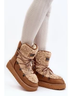 Voděodolné sněhule na platformě veganské D.Franklin DFSH370004 Hnědé Voděodolné sněhule na platformě veganské D.Franklin DFSH370004 Hnědé