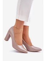 Saténové lodičky Lewski Shoes 2453 Béžové