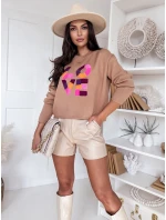 Dámský oversize svetr HARPER camel FashionStreet MY1983