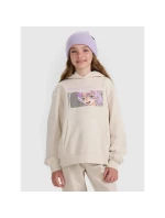 Dívčí nepruhovaná mikina s kapucí 4F 4FJRAW25TSWSF2294-11S