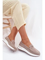 Dámské mokasíny z přírodního semiše tmavě béžové Demela