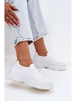 Materiálové Vkládací Sportovní Dámské Boty Bílé Floraine