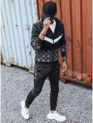 FashionStreet černá pánská tepláková souprava AX0604 FashionStreet černá pánská tepláková souprava AX0604