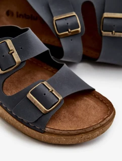 Lehké pohodlné pánské pantofle s přezkami Inblu tmavě modrá