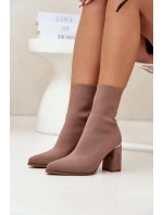 Dámské kotníkové boty Virelle na sloupku – béžové