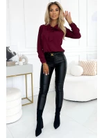 Dámská halenka se zavazováním 140-23 bordová - Numoco Dámská halenka se zavazováním 140-23 bordová - Numoco