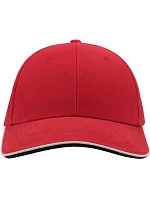 Atlantis Headwear Pilot Piping Sandwich 6 panelová broušená sandwich kšiltovka 33.0502 red/white