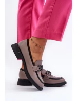 Elegantní dámské kožené mokasíny tmavě béžové Triana Elegantní dámské kožené mokasíny tmavě béžové Triana