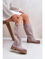 Dámské Semišové Kozačky Před Koleno Lewski 3615 Cappucino