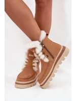 Dámské zimní boty z přírodního semiše Lee Cooper LCJ-25-01-3738 Camel