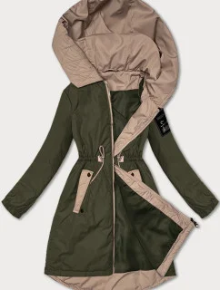 Dámská bunda v khaki barvě se stahováním v pase S'West (B8352-11)