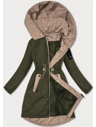 Dámská bunda v khaki barvě se stahováním v pase S'West (B8352-11)