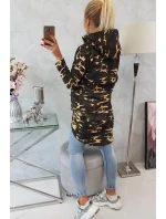 Mikina moro s dlouhými zády khaki+hnědá Mikina moro s dlouhými zády khaki+hnědá